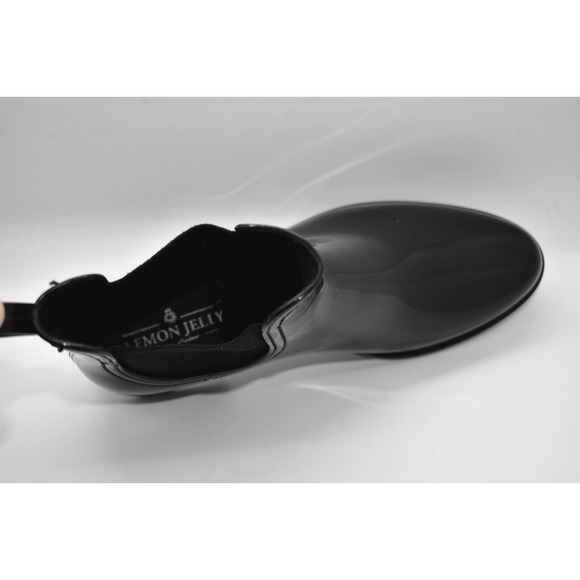 A8 Auth LEMON JELLY PICKY 2 in 1 Ankle Or Knee Hi Black PVC Boot Shoes Size 39 - Picture 11 of 14